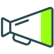 A megaphone icon - a metaphor for digital PR and linkbuilding