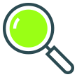 A magnifying glass icon - a metaphor for search engine optimisation (SEO)