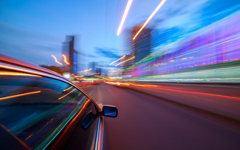 A car speeding through a city - a metaphor for how machine learning can superpower display ads